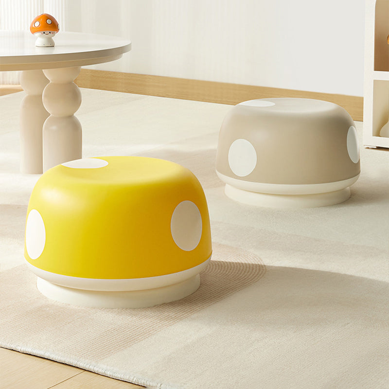 Lumendat Contemporary Creative Kids PP Plastic Mushroom Shape Round Low Stool Stackable For Entryways, Living Room, Bedroom Lumendat