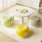 Lumendat Contemporary Creative Kids PP Plastic Mushroom Shape Round Low Stool Stackable For Entryways, Living Room, Bedroom Lumendat