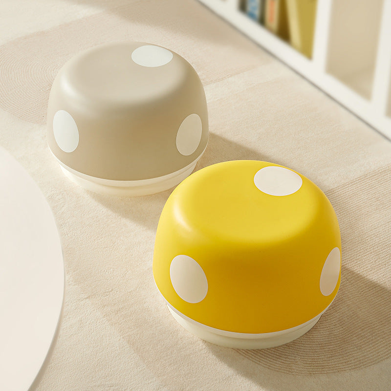 Lumendat Contemporary Creative Kids PP Plastic Mushroom Shape Round Low Stool Stackable For Entryways, Living Room, Bedroom Lumendat