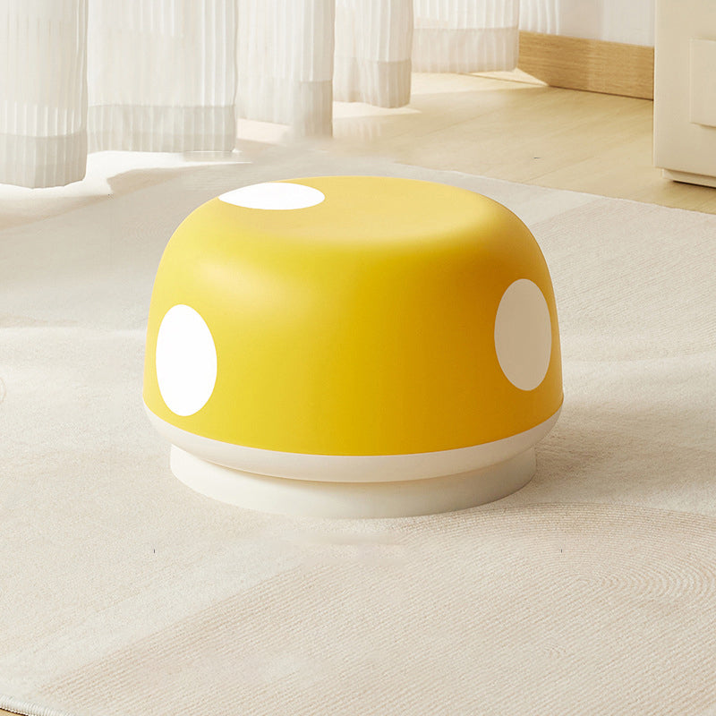 Lumendat Contemporary Creative Kids PP Plastic Mushroom Shape Round Low Stool Stackable For Entryways, Living Room, Bedroom Lumendat