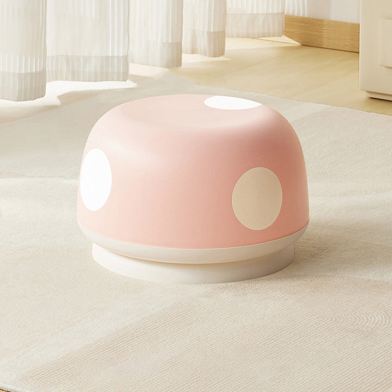 Lumendat Contemporary Creative Kids PP Plastic Mushroom Shape Round Low Stool Stackable For Entryways, Living Room, Bedroom Lumendat