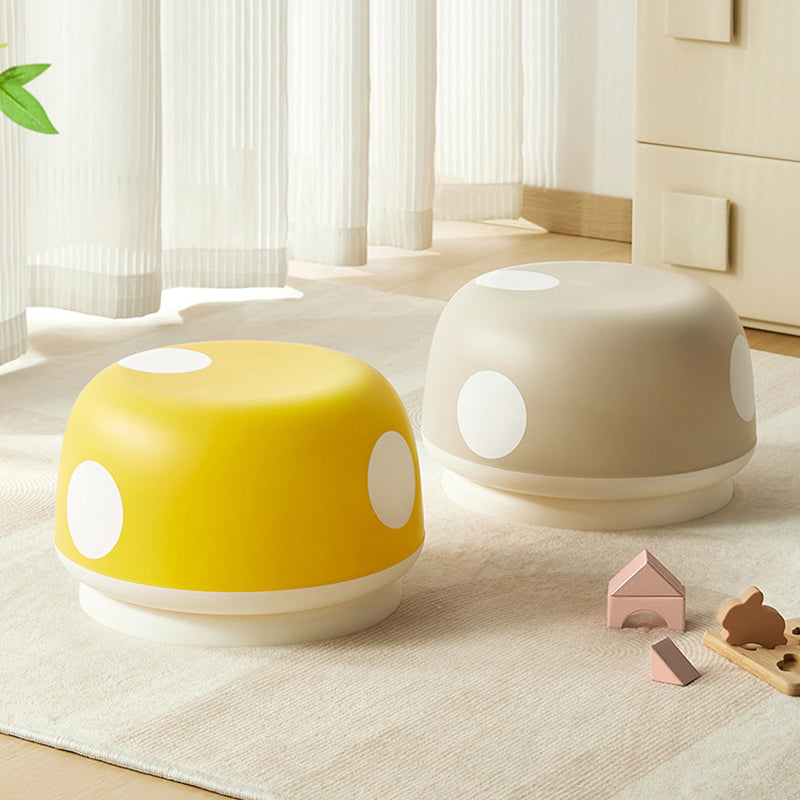 Lumendat Contemporary Creative Kids PP Plastic Mushroom Shape Round Low Stool Stackable For Entryways, Living Room, Bedroom Lumendat