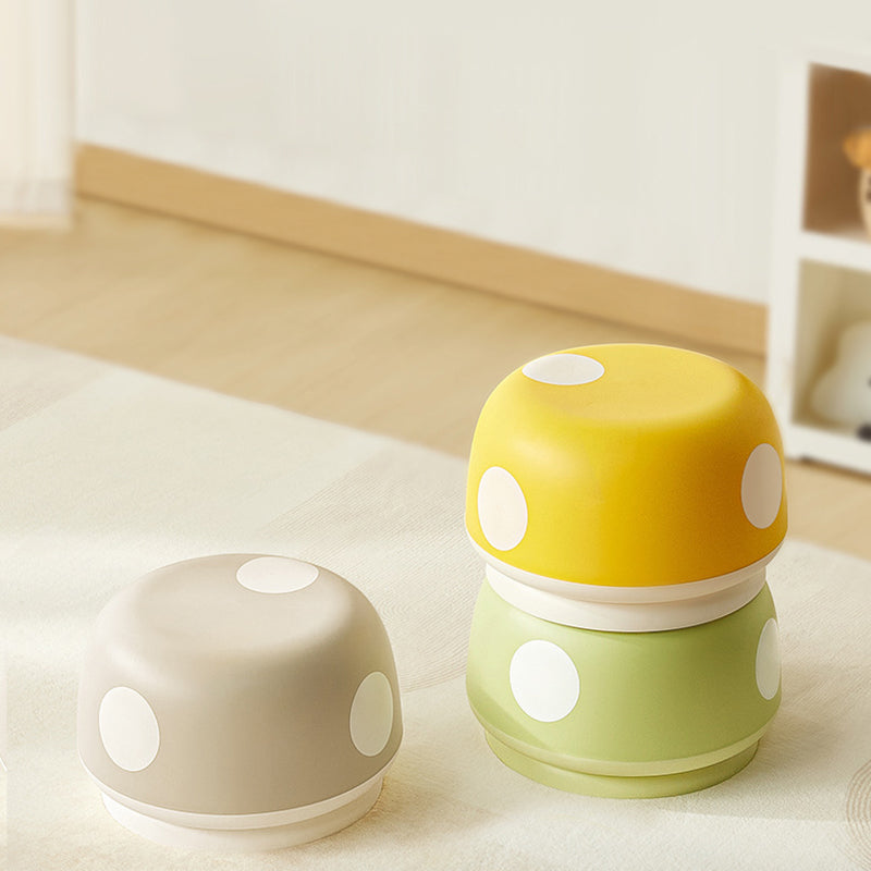 Lumendat Contemporary Creative Kids PP Plastic Mushroom Shape Round Low Stool Stackable For Entryways, Living Room, Bedroom Lumendat