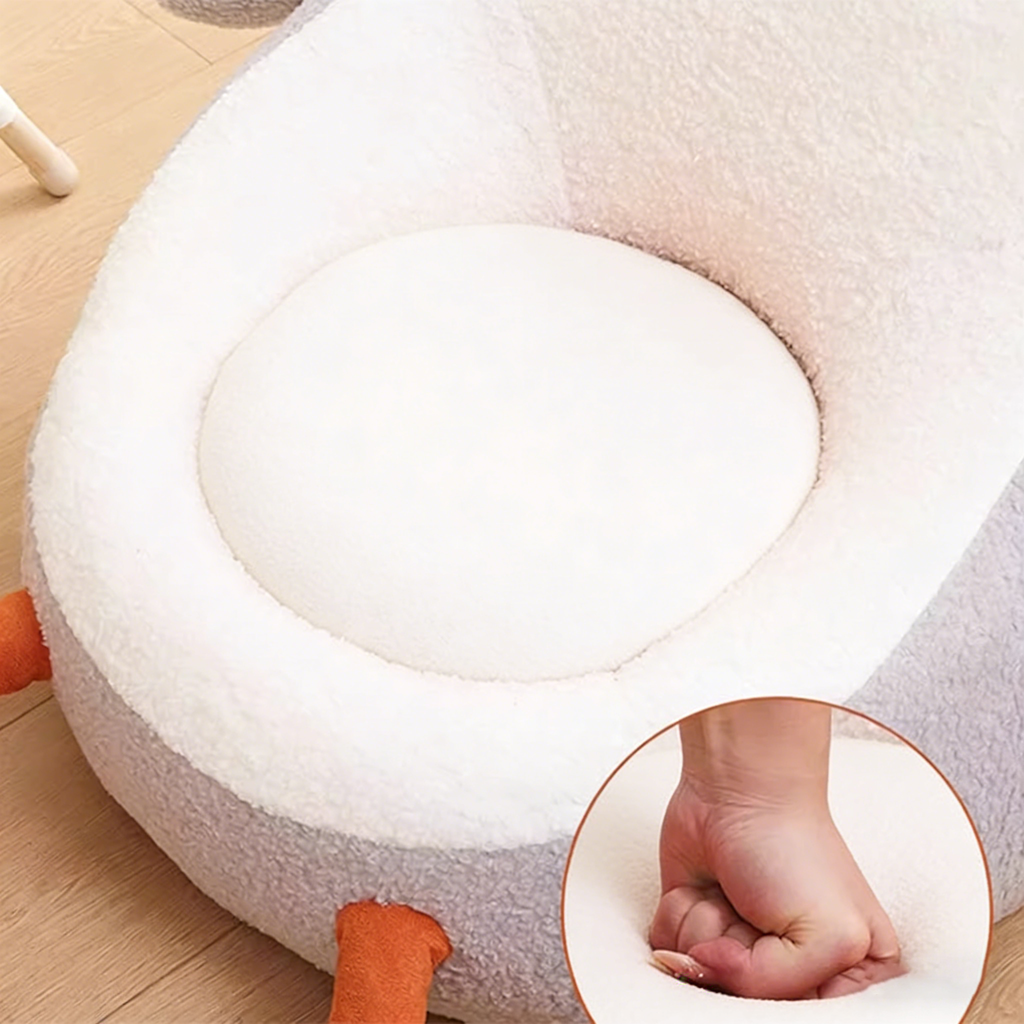 Lumendat Contemporary Creative Kids Avocado-shaped Penguin-shaped Sponge Lambswool Accent Chair Backrest Armless For Living Room Lumendat