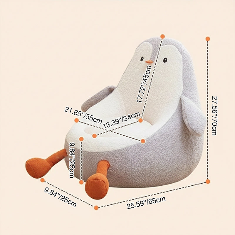 Lumendat Contemporary Creative Kids Avocado-shaped Penguin-shaped Sponge Lambswool Accent Chair Backrest Armless For Living Room Lumendat