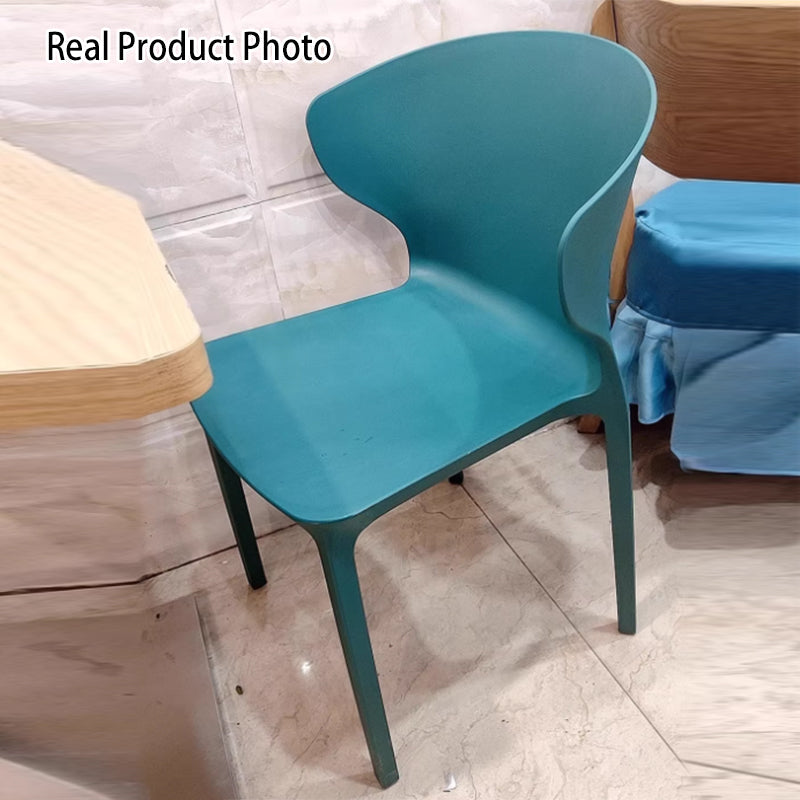 Contemporary Scandinavian PP Plastic Square Ergonomivally Design Stackable Dining Chair Backrest For Dining Room DFM-F