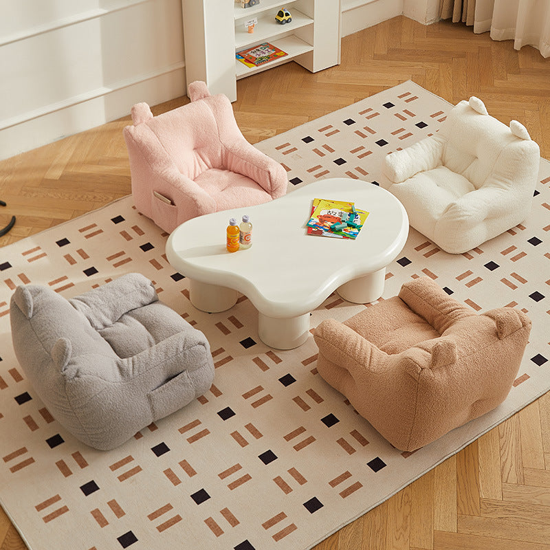 Lumendat Contemporary Creative Kids Square Cute Ear Lambswool Fabric EPS Sofa Armrest Backrest Storage Pocket For Living Room Lumendat