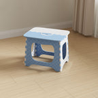 Lumendat Contemporary Nordic Kids Foldable Portable Polypropylene Rectangular Diamond Check Pattern Low Stool Backless For Living Room Lumendat