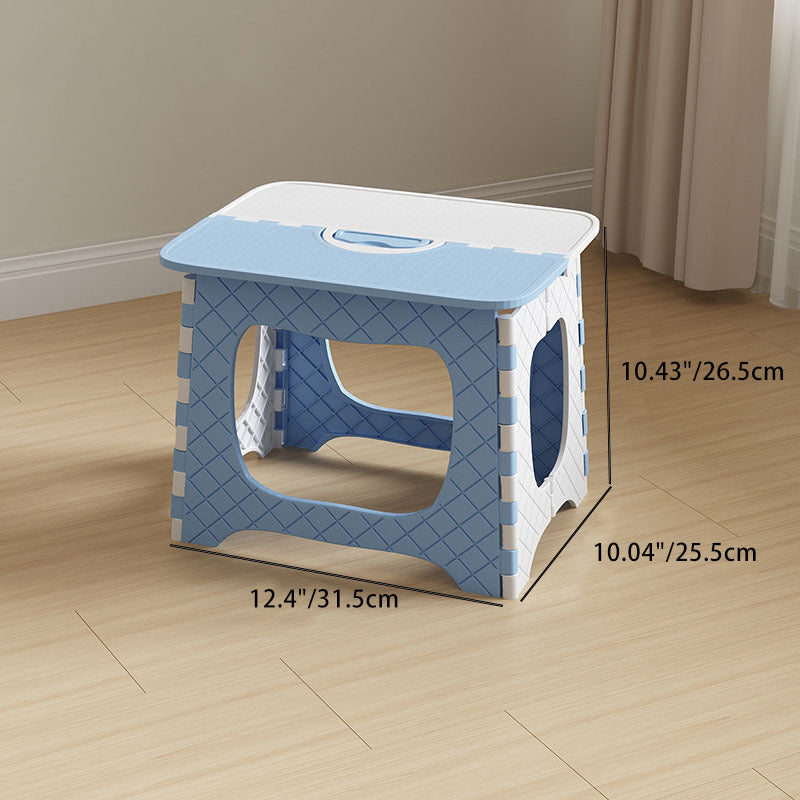 Lumendat Contemporary Nordic Kids Foldable Portable Polypropylene Rectangular Diamond Check Pattern Low Stool Backless For Living Room Lumendat