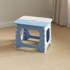 Lumendat Contemporary Nordic Kids Foldable Portable Polypropylene Rectangular Diamond Check Pattern Low Stool Backless For Living Room Lumendat