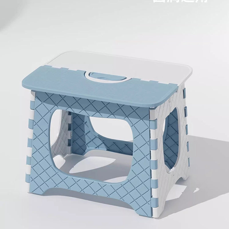 Lumendat Contemporary Nordic Kids Foldable Portable Polypropylene Rectangular Diamond Check Pattern Low Stool Backless For Living Room Lumendat