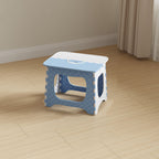 Lumendat Contemporary Nordic Kids Foldable Portable Polypropylene Rectangular Diamond Check Pattern Low Stool Backless For Living Room Lumendat