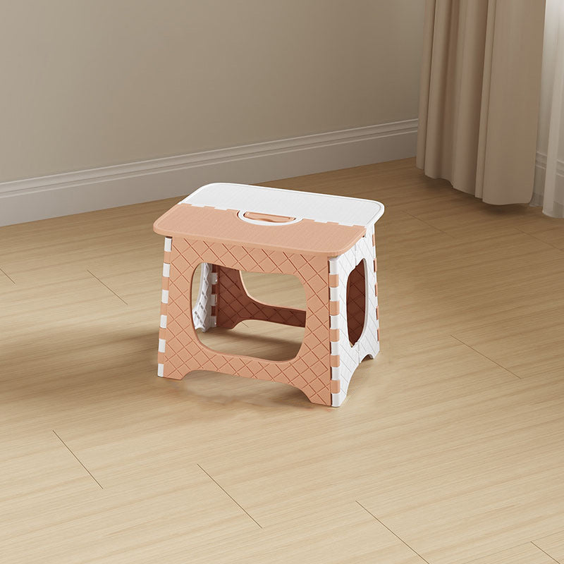 Lumendat Contemporary Nordic Kids Foldable Portable Polypropylene Rectangular Diamond Check Pattern Low Stool Backless For Living Room Lumendat