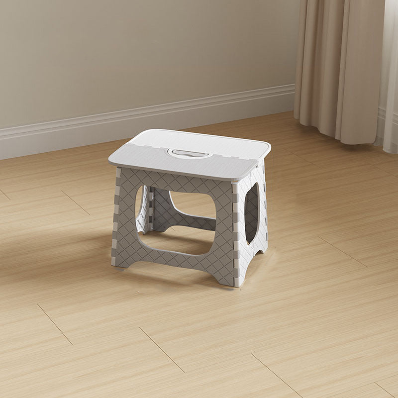 Lumendat Contemporary Nordic Kids Foldable Portable Polypropylene Rectangular Diamond Check Pattern Low Stool Backless For Living Room Lumendat