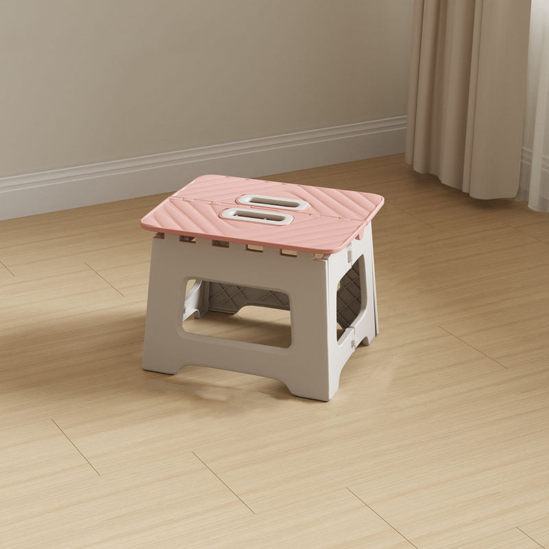 Lumendat Contemporary Nordic Kids Foldable Portable Polypropylene Rectangular Diamond Check Pattern Low Stool Backless For Living Room Lumendat