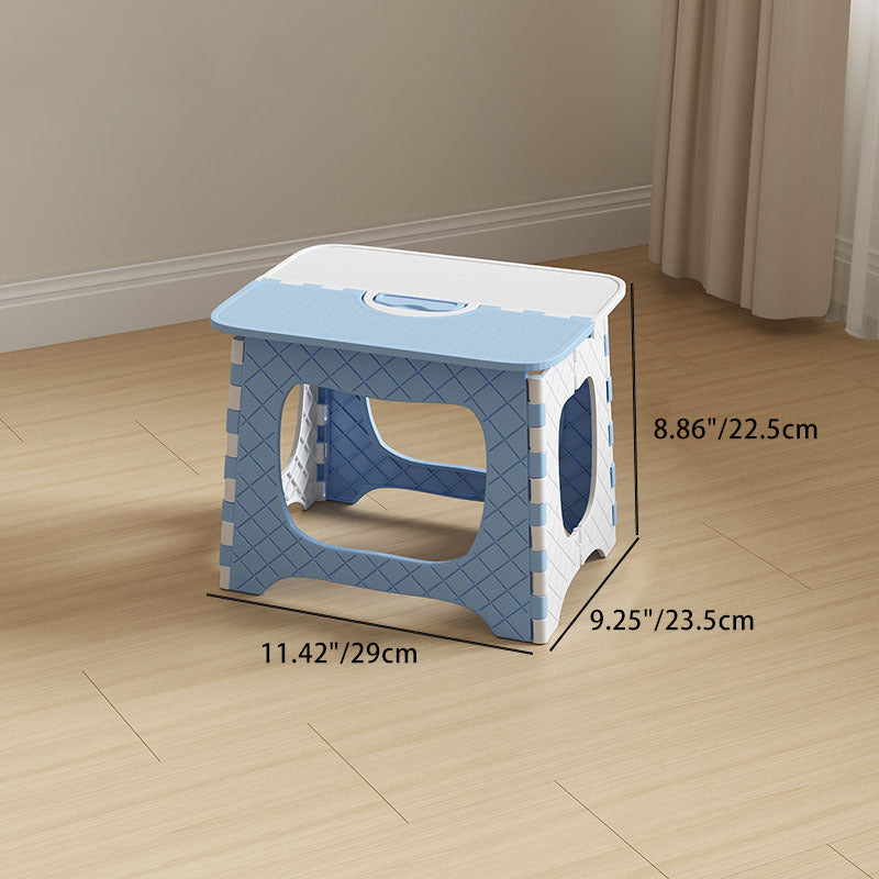 Lumendat Contemporary Nordic Kids Foldable Portable Polypropylene Rectangular Diamond Check Pattern Low Stool Backless For Living Room Lumendat