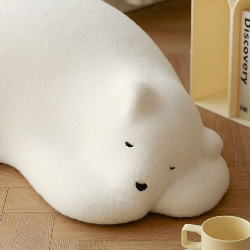 Lumendat Contemporary Creative Kids Lying Polar Bear Velvet Wood Cotton Lazy Sofa Backrest For Bedroom Lumendat