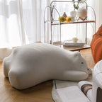 Lumendat Contemporary Creative Kids Lying Polar Bear Velvet Wood Cotton Lazy Sofa Backrest For Bedroom Lumendat