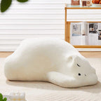 Lumendat Contemporary Creative Kids Lying Polar Bear Velvet Wood Cotton Lazy Sofa Backrest For Bedroom Lumendat