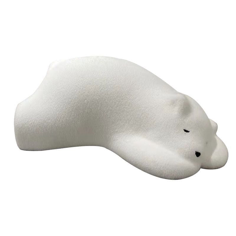 Lumendat Contemporary Creative Kids Lying Polar Bear Velvet Wood Cotton Lazy Sofa Backrest For Bedroom Lumendat