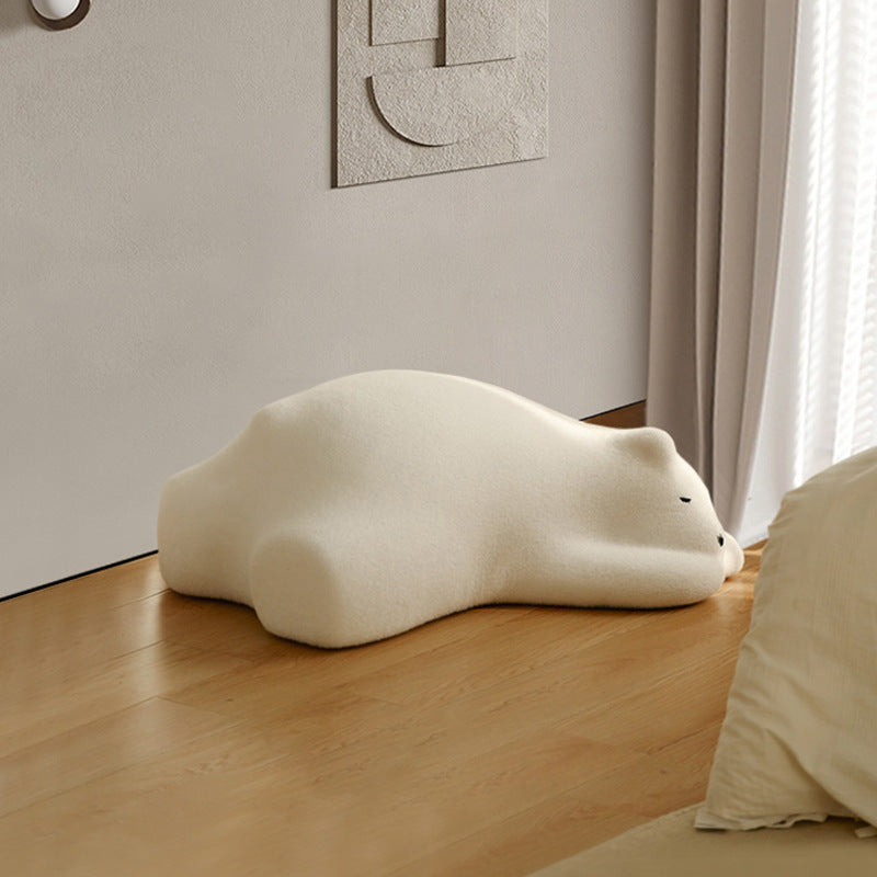 Lumendat Contemporary Creative Kids Lying Polar Bear Velvet Wood Cotton Lazy Sofa Backrest For Bedroom Lumendat