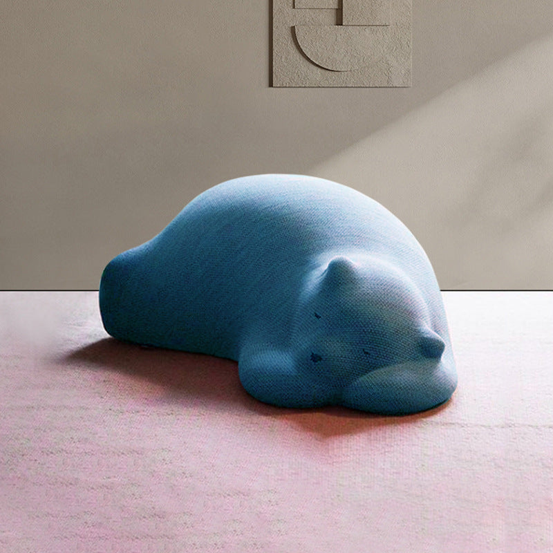 Lumendat Contemporary Creative Kids Lying Polar Bear Velvet Wood Cotton Lazy Sofa Backrest For Bedroom Lumendat