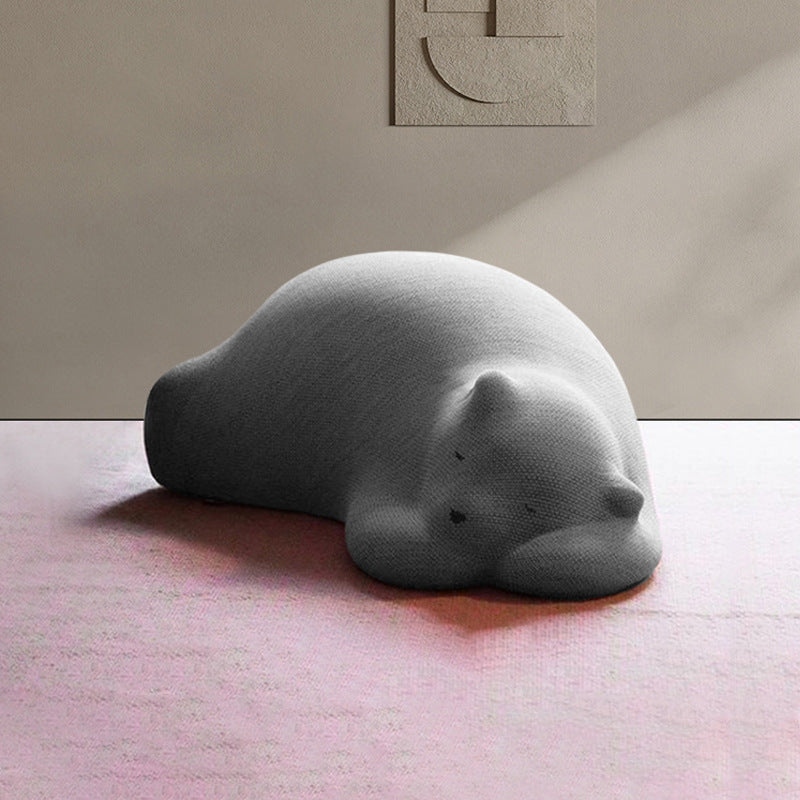 Lumendat Contemporary Creative Kids Lying Polar Bear Velvet Wood Cotton Lazy Sofa Backrest For Bedroom Lumendat