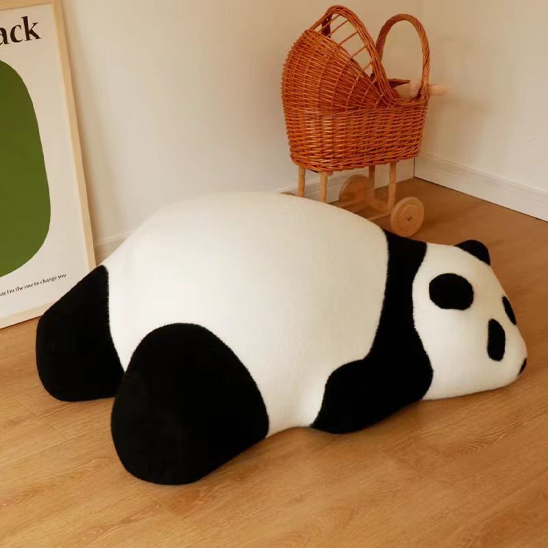 Lumendat Contemporary Nordic Kids Lying Panda Velvet Sponge Sofa Backrest For Bedroom Lumendat