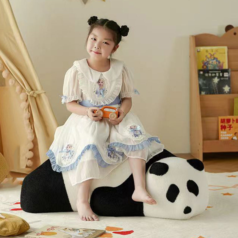Lumendat Contemporary Nordic Kids Lying Panda Velvet Sponge Sofa Backrest For Bedroom Lumendat