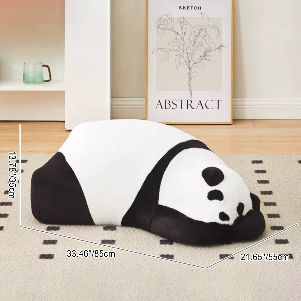 Lumendat Contemporary Nordic Kids Lying Panda Velvet Sponge Sofa Backrest For Bedroom Lumendat