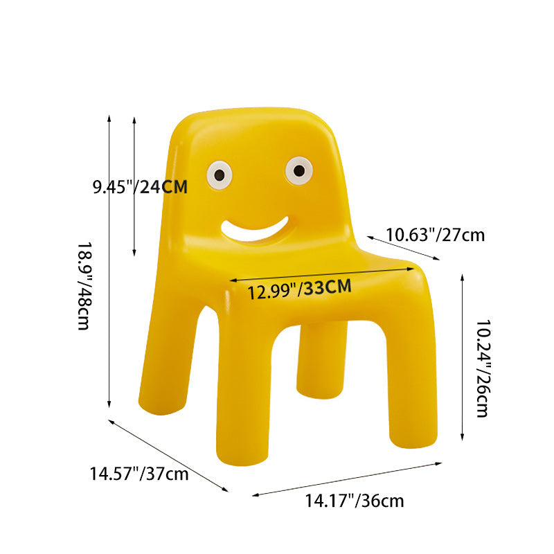 Lumendat Contemporary Scandinavian Kids Smile Square PE Low Chair Backrest Armless For Living Room Lumendat