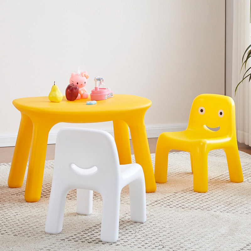 Lumendat Contemporary Scandinavian Kids Smile Square PE Low Chair Backrest Armless For Living Room Lumendat