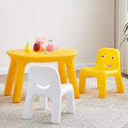 Lumendat Contemporary Scandinavian Kids Smile Square PE Low Chair Backrest Armless For Living Room Lumendat