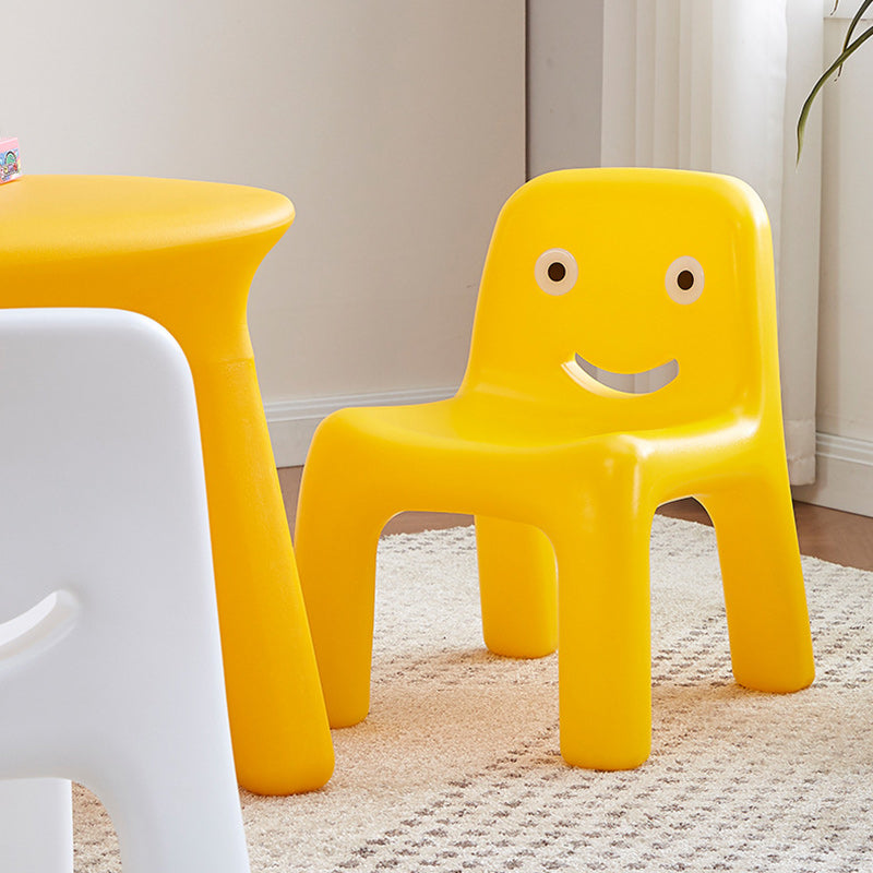 Lumendat Contemporary Scandinavian Kids Smile Square PE Low Chair Backrest Armless For Living Room Lumendat