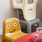 Lumendat Contemporary Scandinavian Kids Smile Square PE Low Chair Backrest Armless For Living Room Lumendat