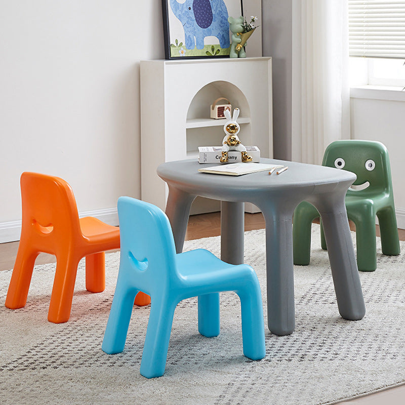 Lumendat Contemporary Scandinavian Kids Smile Square PE Low Chair Backrest Armless For Living Room Lumendat