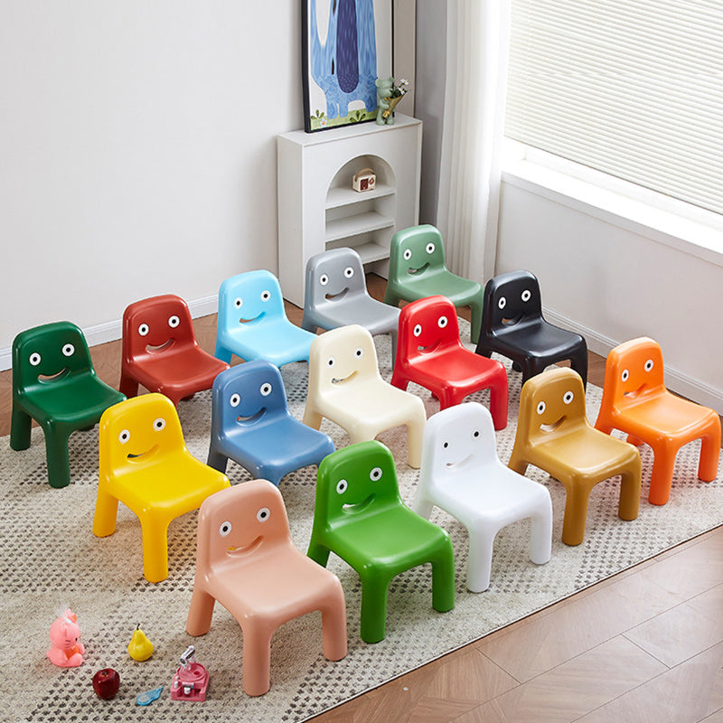 Lumendat Contemporary Scandinavian Kids Smile Square PE Low Chair Backrest Armless For Living Room Lumendat