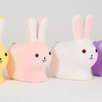 Lumendat Contemporary Creative Kids Wood Velvet Cotton Rabbit Low Stool Backless For Entryway Lumendat