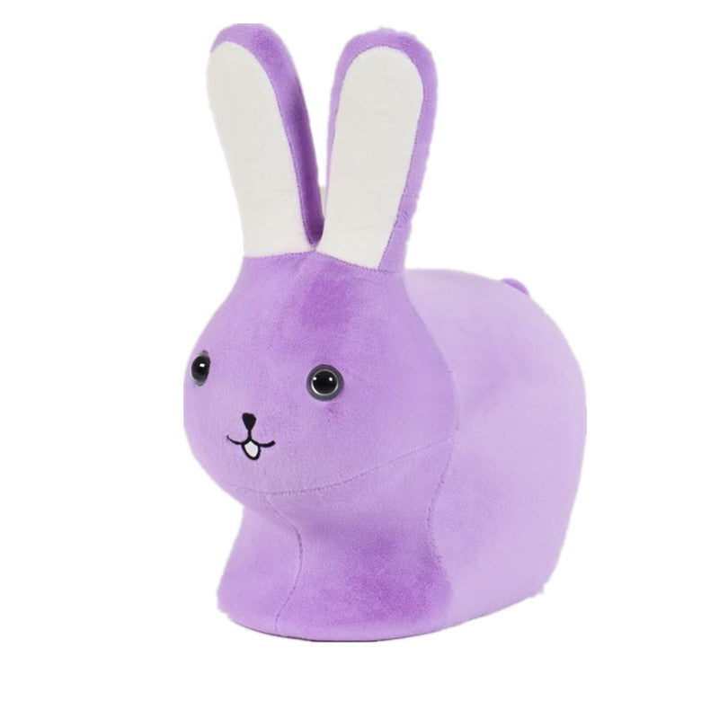 Lumendat Contemporary Creative Kids Wood Velvet Cotton Rabbit Low Stool Backless For Entryway Lumendat