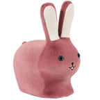 Lumendat Contemporary Creative Kids Wood Velvet Cotton Rabbit Low Stool Backless For Entryway Lumendat