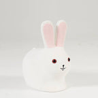 Lumendat Contemporary Creative Kids Wood Velvet Cotton Rabbit Low Stool Backless For Entryway Lumendat