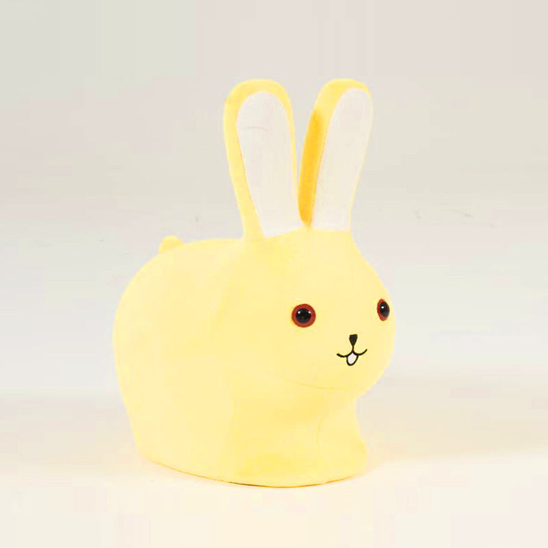 Lumendat Contemporary Creative Kids Wood Velvet Cotton Rabbit Low Stool Backless For Entryway Lumendat