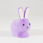 Lumendat Contemporary Creative Kids Wood Velvet Cotton Rabbit Low Stool Backless For Entryway Lumendat