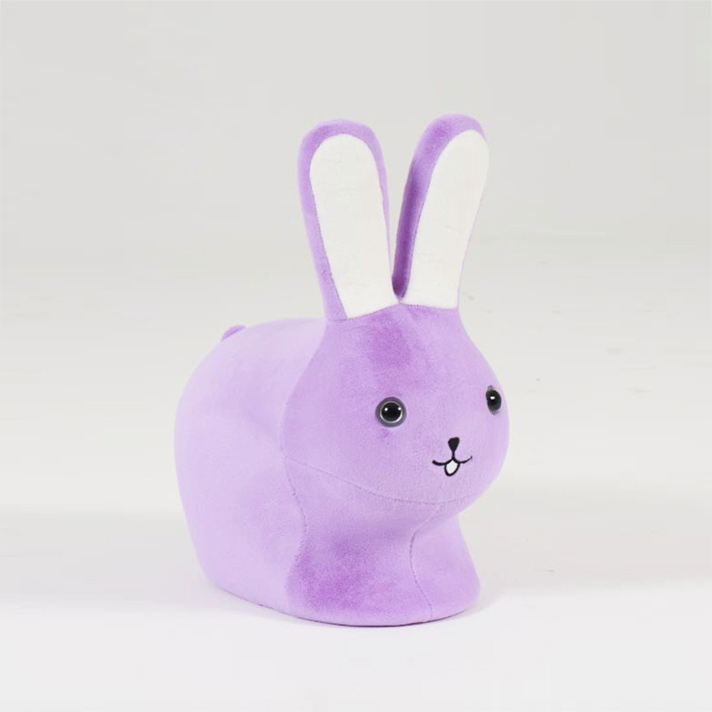 Lumendat Contemporary Creative Kids Wood Velvet Cotton Rabbit Low Stool Backless For Entryway Lumendat