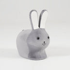 Lumendat Contemporary Creative Kids Wood Velvet Cotton Rabbit Low Stool Backless For Entryway Lumendat
