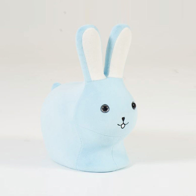 Lumendat Contemporary Creative Kids Wood Velvet Cotton Rabbit Low Stool Backless For Entryway Lumendat
