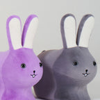Lumendat Contemporary Creative Kids Wood Velvet Cotton Rabbit Low Stool Backless For Entryway Lumendat