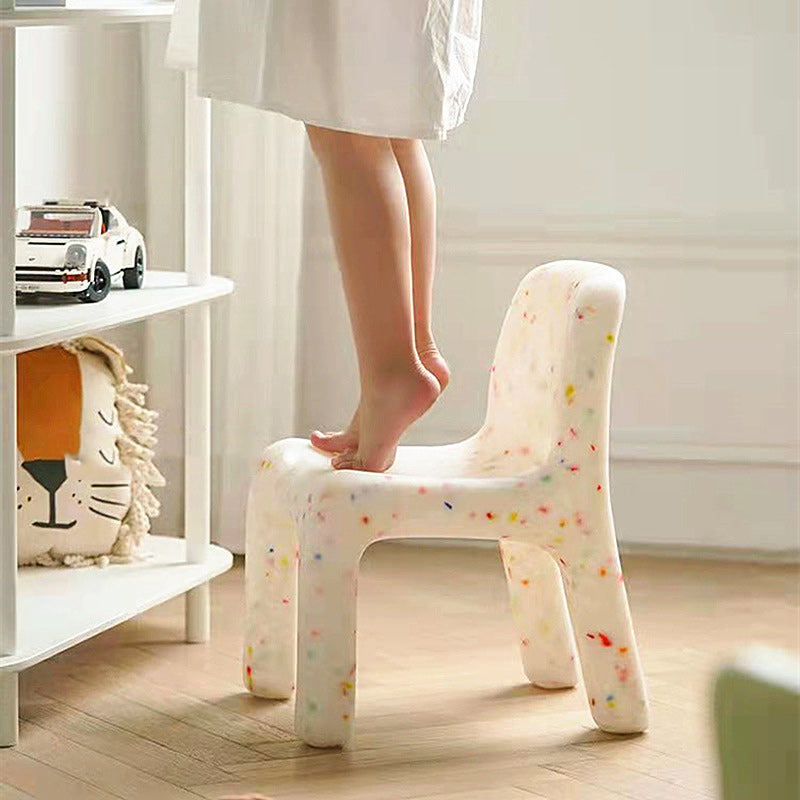 Lumendat Contemporary Scandinavian Kids Square Starry Sky PE Low Chair Backrest Armless For Study Lumendat