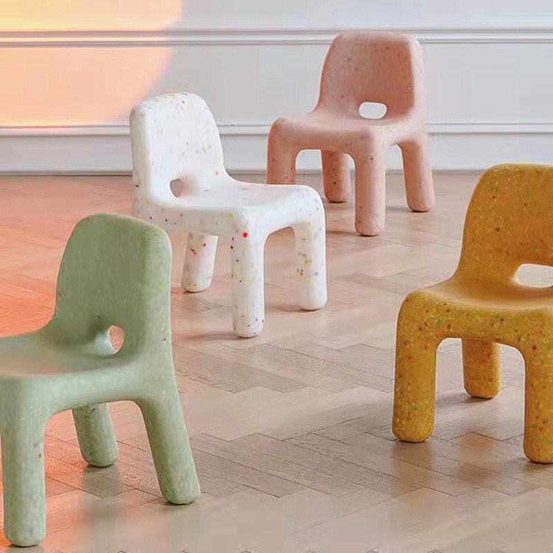 Lumendat Contemporary Scandinavian Kids Square Starry Sky PE Low Chair Backrest Armless For Study Lumendat