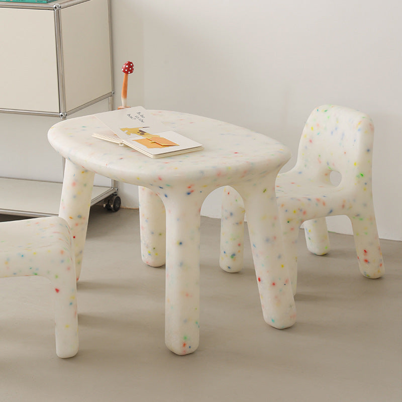 Lumendat Contemporary Scandinavian Kids Square Starry Sky PE Low Chair Backrest Armless For Study Lumendat